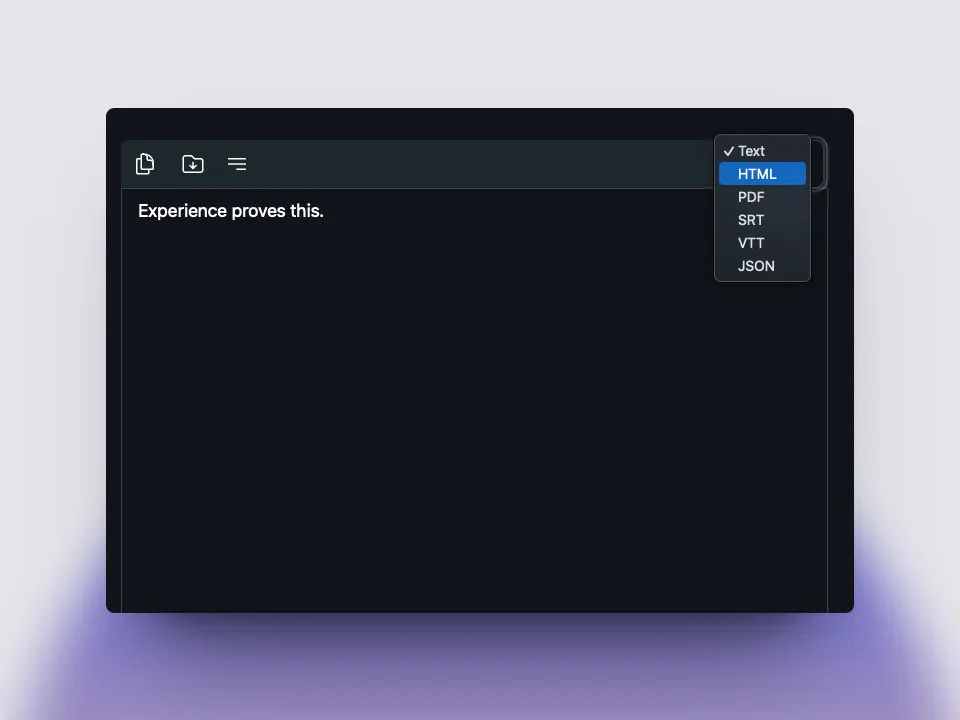 where does Vibe save transcripts
